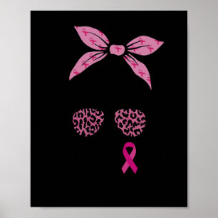 Poster Suportar Cancer de Mama Rosa Colmeia-Leopard-Cheia