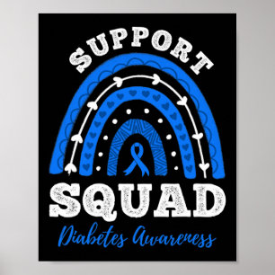 Poster Suportar Faixa Azul Esquadrão Fita T1d Tipo 1 Diab