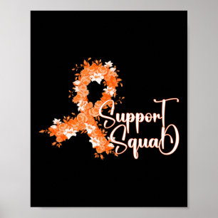 Poster Suportar Leucemia Laranja Esquadrão Cancer Sanguín