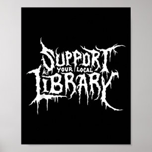 Poster Suportar o Design de Bookworm de Horror da Bibliot