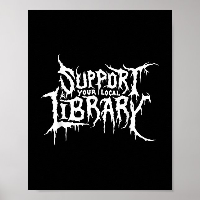 Poster Suportar o Design de Bookworm de Horror da Bibliot (Frente)