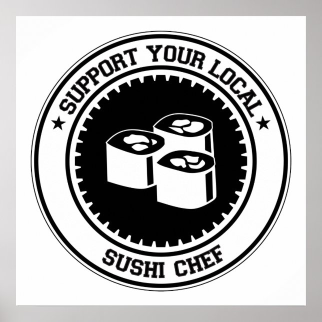 Poster Suportar seu Chef de Sushi local (Frente)