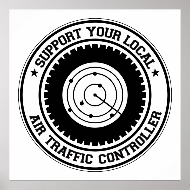 Póster Suportar seu controlador de tráfego aéreo local (Frente)