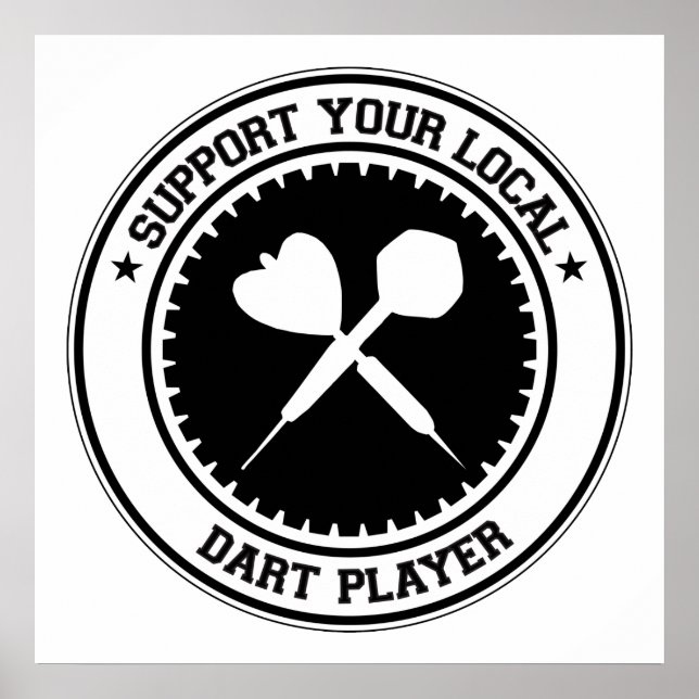 Póster Suportar Seu Jogador De Dart Local (Frente)