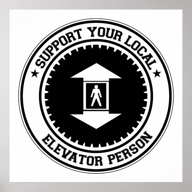 Póster Suportar Sua Pessoa De Elevador Local (Frente)