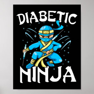 Poster Suportar T1D Diabetes Ninja Tipo 1 Diabetes Awaren