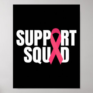 Poster Suporte à Consciência do Cancer de Fita Rosa Esqua