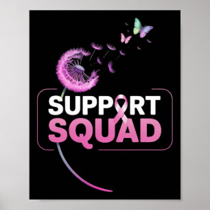 Poster Suporte à Consciência do Cancer de Fita Rosa Esqua