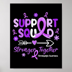Poster Suporte à Fibromialgia de Fita Roxa Esquadrão Sens