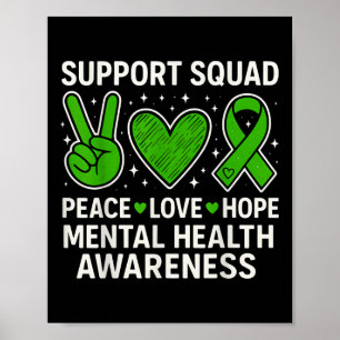 Poster Suporte à saúde mental esquadrão verde de excelênc