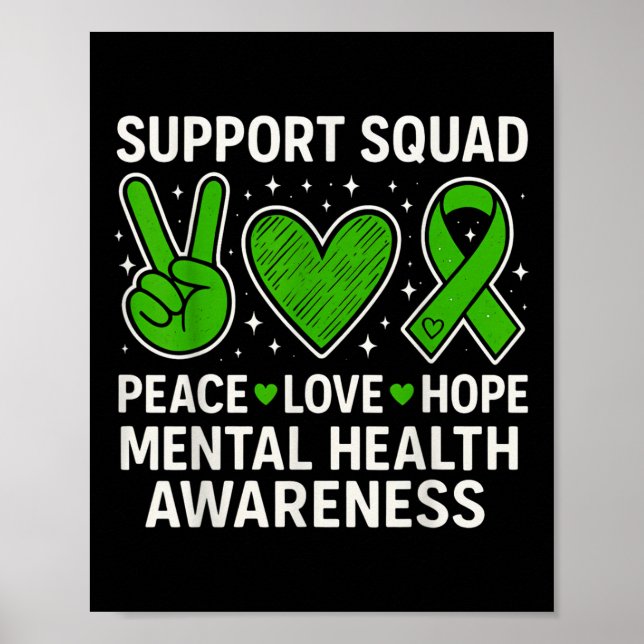 Poster Suporte à saúde mental esquadrão verde de excelênc (Frente)
