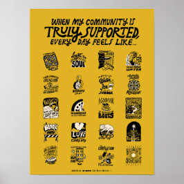 Poster Suporte comunitário amarelo