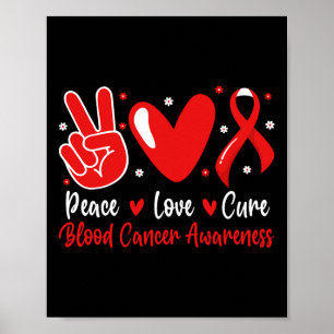 Poster Suporte Conscientização Câncer de Sangue Cura Paz 