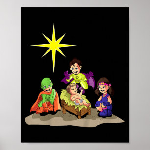 Poster Suporte de Presépio de Natal Cristão Menino Jesus