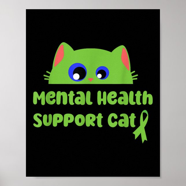 Poster Suporte de Saúde Mental Cat _ Saúde Mental S Aware (Frente)