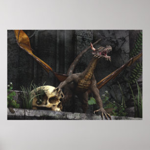 Póster Suporte do crânio do dragão