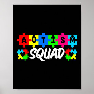 Poster Suporte do Esquadrão do Autismo Inclusão Defesa Co