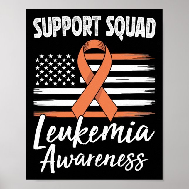 Poster Suporte Esquadra Conscientização Leucemia Laranja  (Frente)
