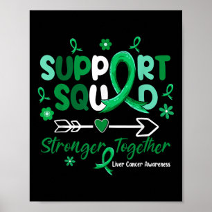 Poster Suporte Groovy Câncer de figado de Faixa Verde na