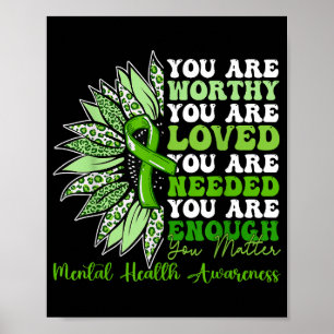 Poster Suporte motivacional Warrior Mental Health Awarene