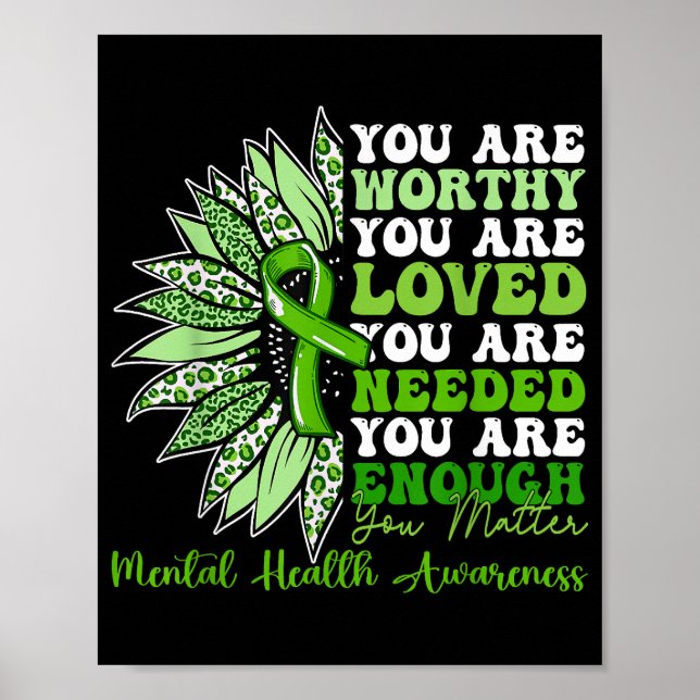 Poster Suporte motivacional Warrior Mental Health Awarene (Frente)