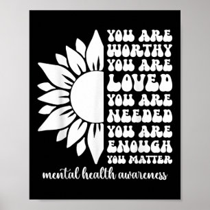 Poster Suporte motivacional Warrior Mental Health Awarene