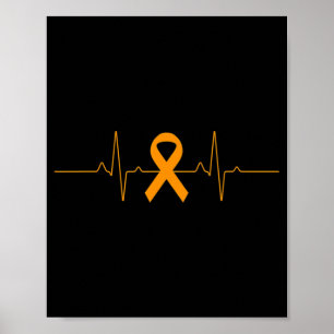 Poster suporte para Leucemia Sensibilização Orange Briso