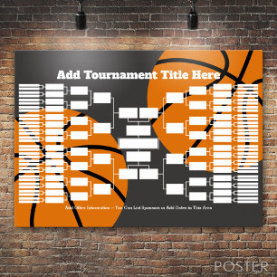 Poster Suporte para torneio de basquete - 64 equipes
