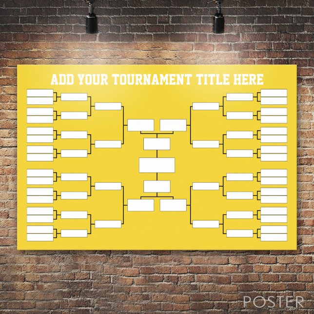 Póster Suporte para Torneio de Futebol de Basquete (Custom Tournament Bracket)