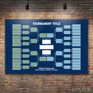 Poster Suporte para Torneio Esportivo - 32 times azuis 4 