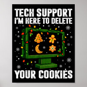 Poster Suporte Técnico Exclua Seus Cookies Homens Natal F