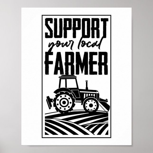 Poster Suportem a agricultura local do trator de vida (Frente)