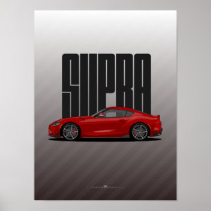 Poster Supra MK5 - Carro Desportivo Vermelho