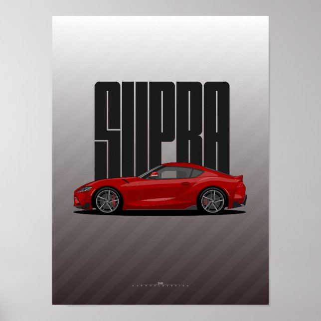 Poster Supra MK5 - Carro Desportivo Vermelho (Frente)