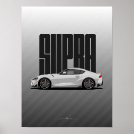 Poster Supra MK5 - Carro Esportivo Prateado
