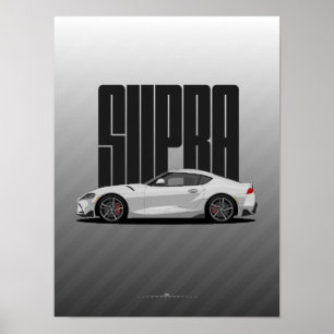 Poster Supra MK5 - Carro Esportivo Prateado