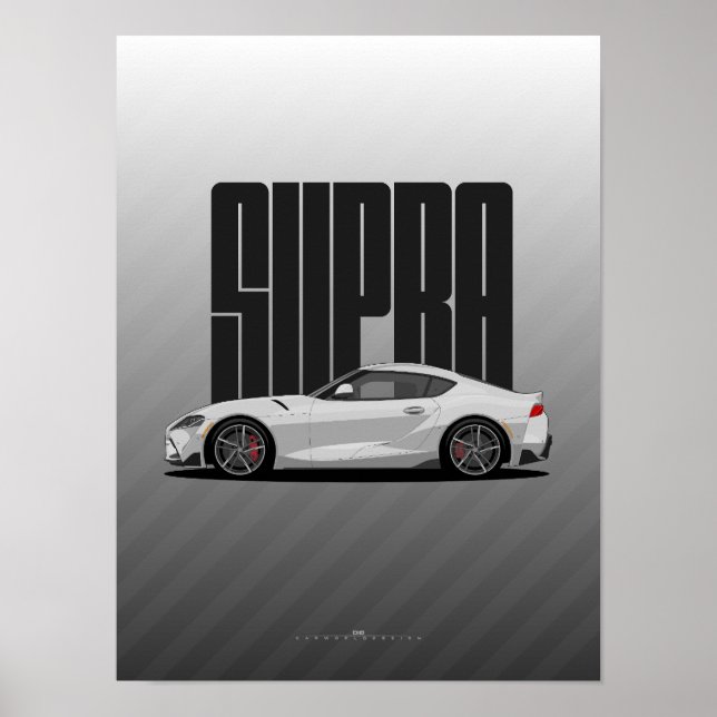 Poster Supra MK5 - Carro Esportivo Prateado (Frente)