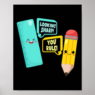 Poster Suprimentos Da Faculdade De Kawaii Cute Bem-Vindo