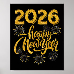 Poster Suprimentos para Festa de Ano Novo 2026 Feliz Ano