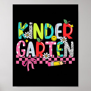 Poster Suprimentos Preppy Jardim de Infância Feliz Último