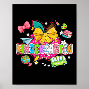 Poster Suprimentos Preppy Jardim de Infância Feliz Último