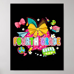 Poster Suprimentos Preppy Quarta Série Feliz Último Dia D