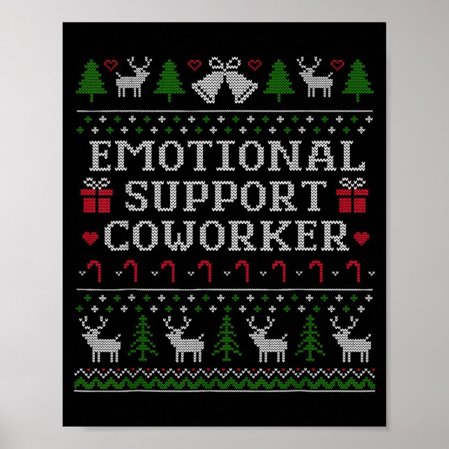 Poster Suprt Coworker Retro Ugly Christmas Saying Quote  (Frente)