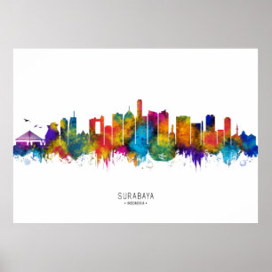 Poster Surabaya Indonesia Skyline