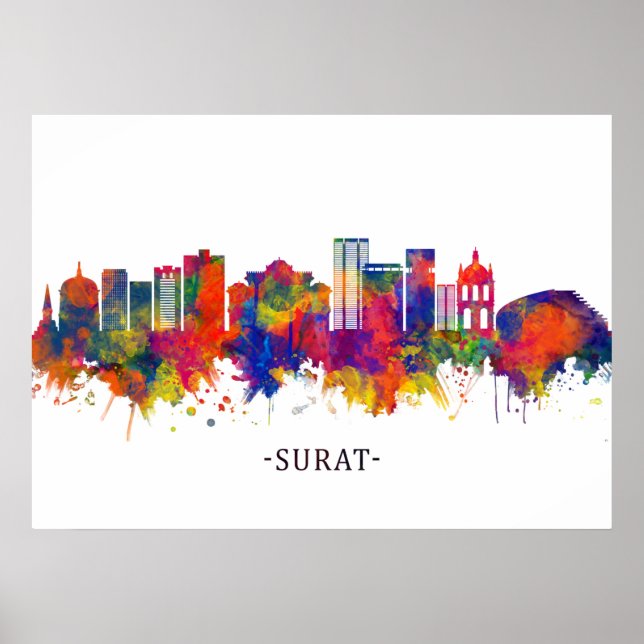 Poster Surat India Skyline (Frente)