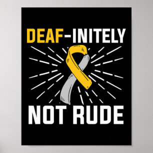 Poster Surdo-definitivamente não é rude. Língua de Sinais