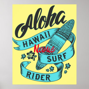 Poster Surf Aloha Hawaii Rider Thunder_Cove
