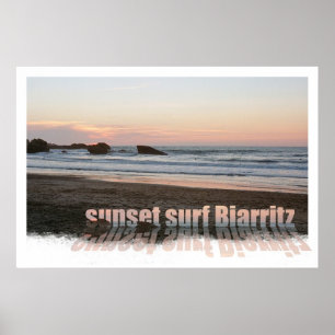 Póster surf Biarritz do por do sol