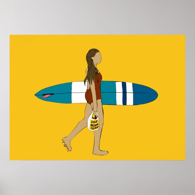 Poster Surf com conselho longo (Frente)
