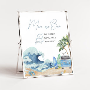 Poster Surf Conselho Chá de fraldas Praia Mãe Bar Osa